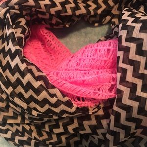 Double Sided Pink and Chevron Scarf